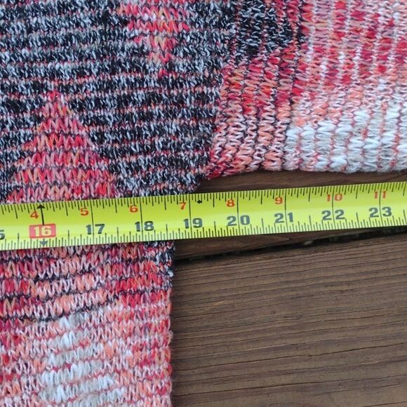 Lucky Brand Fringed Red and Pink Open Front Duster Cardigan Size Small - Picture 8 of 9